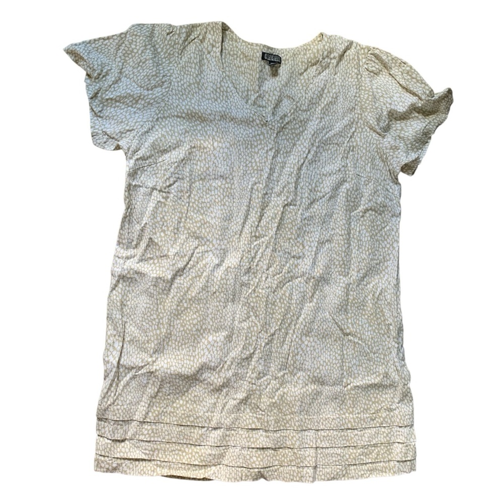 Nicole Miller Cream & White Linen Blend Dress XXL